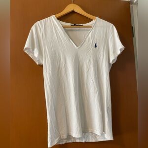 Women's size large Ralph Lauren white v neck shirt